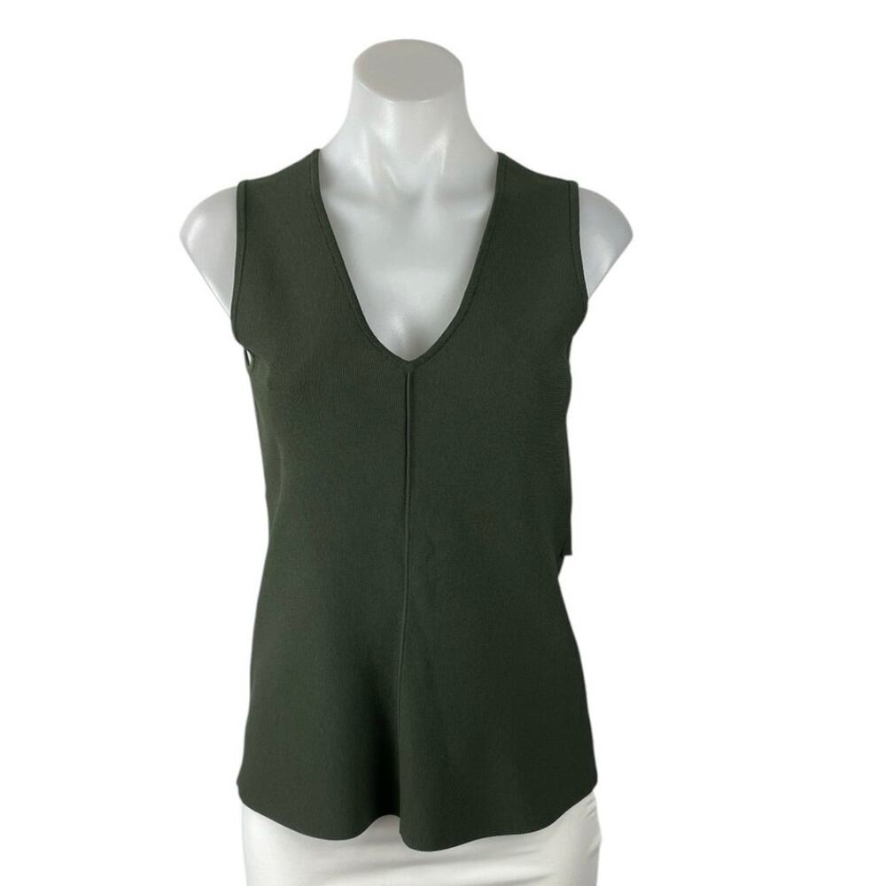 Witchery Women's Black Sleeveless V Neck Knit Career Tank Blouse Top Size XS